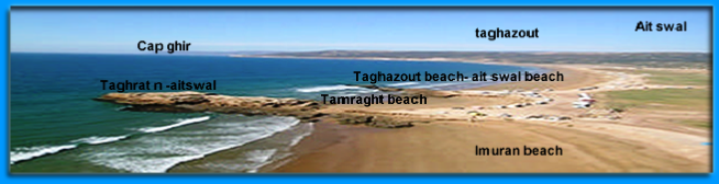 photo carte pour trouvé les plages de sud de taghazout