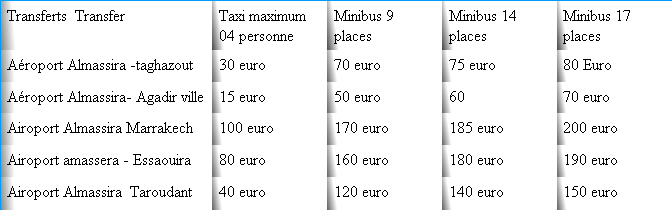 prix des transferts  par bus au maroc : prix de transfer par bus le moin cher 