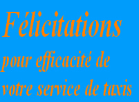félicitation pour votre services location et transfers